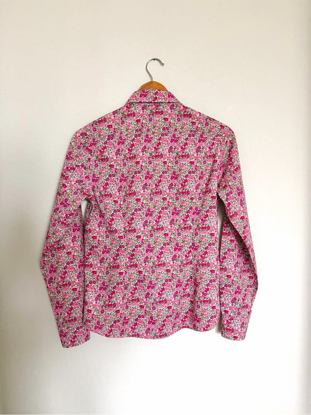 Ann Mashburn Liberty Blouse Top Sz S Liberty London Pink Poppy Forest - Picture 4 of 11